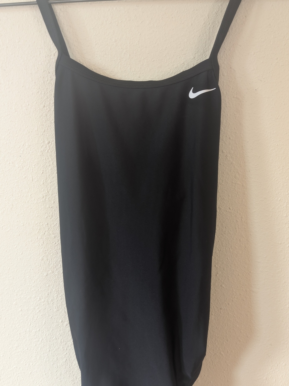 Nike Black Hydrastrong Essential Swimsuit with White Swoosh Size 10